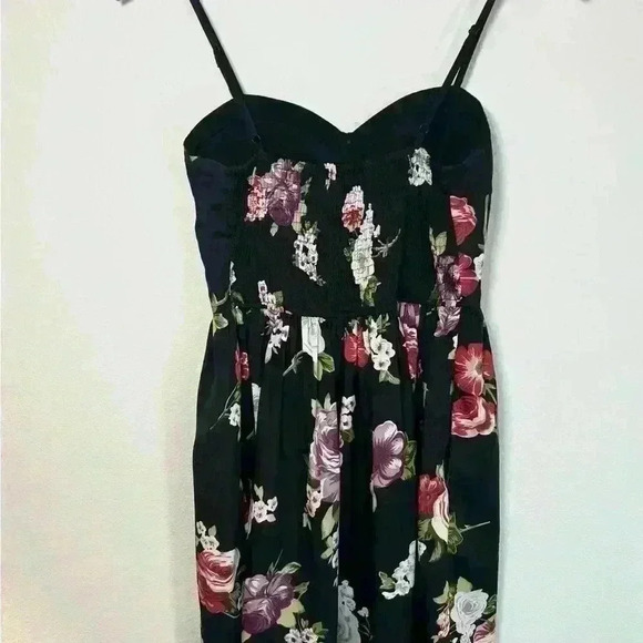 Band of Gypsies Black Floral Mini Dress with Pockets Size XS - Picture 8 of 15
